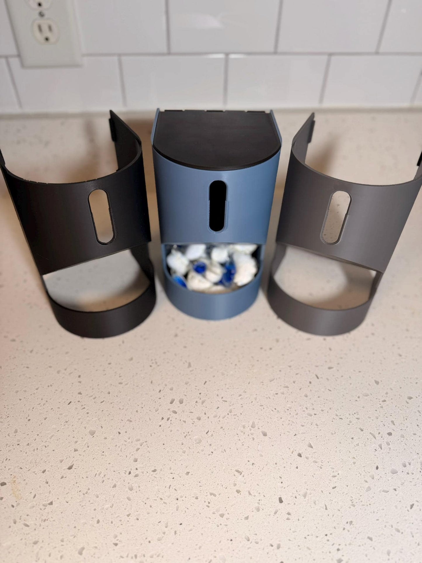 Dishwasher Pod Dispenser, Countertop Cabinet Wall Mount, Kitchen Organizer
