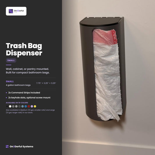 Bathroom Trash Bag Dispenser, 4 Gallon Bag Holder, Wall Mount Organizer