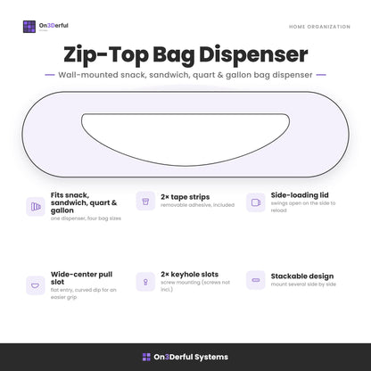 Storage Bag Dispenser, Food Bag Organizer, Drawer or Wall Mount