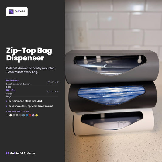 Storage Bag Dispenser, Food Bag Organizer, Drawer or Wall Mount