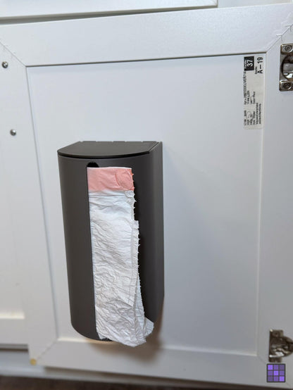 13 Gallon Kitchen Trash Bag Dispenser, Holds 50-60 Bag Rolls, Wall Mount Organizer