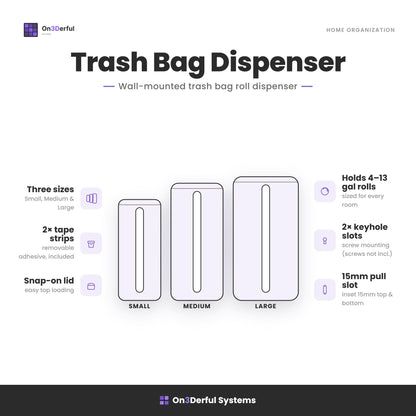 Bathroom Trash Bag Dispenser, 4 Gallon Bag Holder, Wall Mount Organizer
