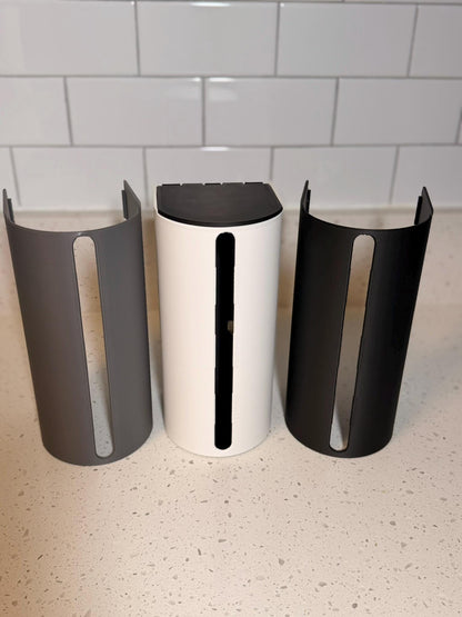 13 Gallon Kitchen Trash Bag Dispenser, Holds 20-30 Bag Rolls, Wall Mount Organizer
