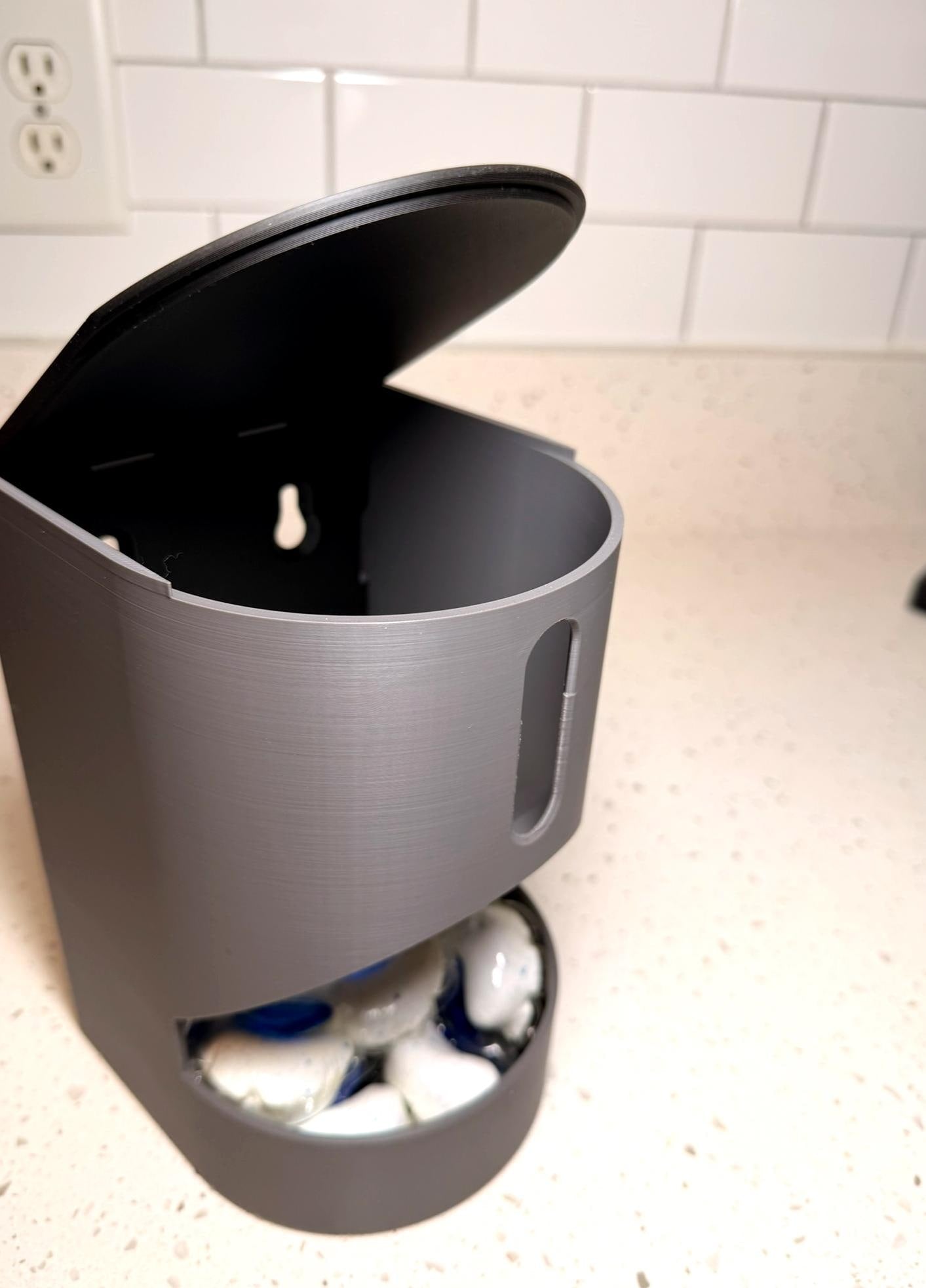 Dishwasher Pod Dispenser, Countertop Cabinet Wall Mount, Kitchen Organizer
